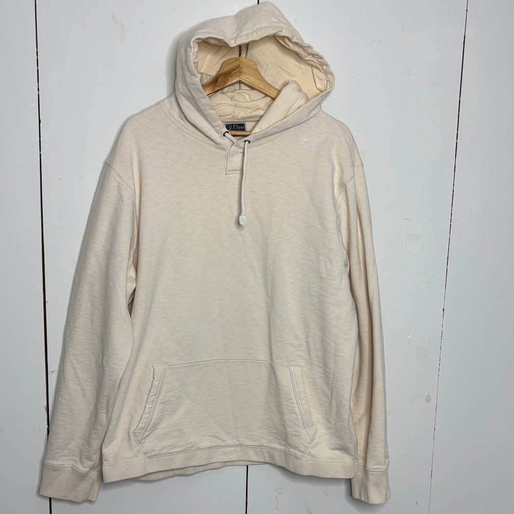 J Crew creamwaffle-lined french terry hoodie size XL